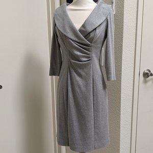 Tahari silver portrait collar dress